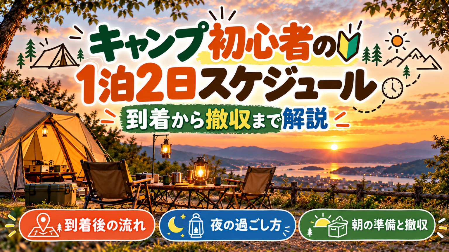 キャンプ初心者の1泊2日スケジュール｜到着から撤収まで解説