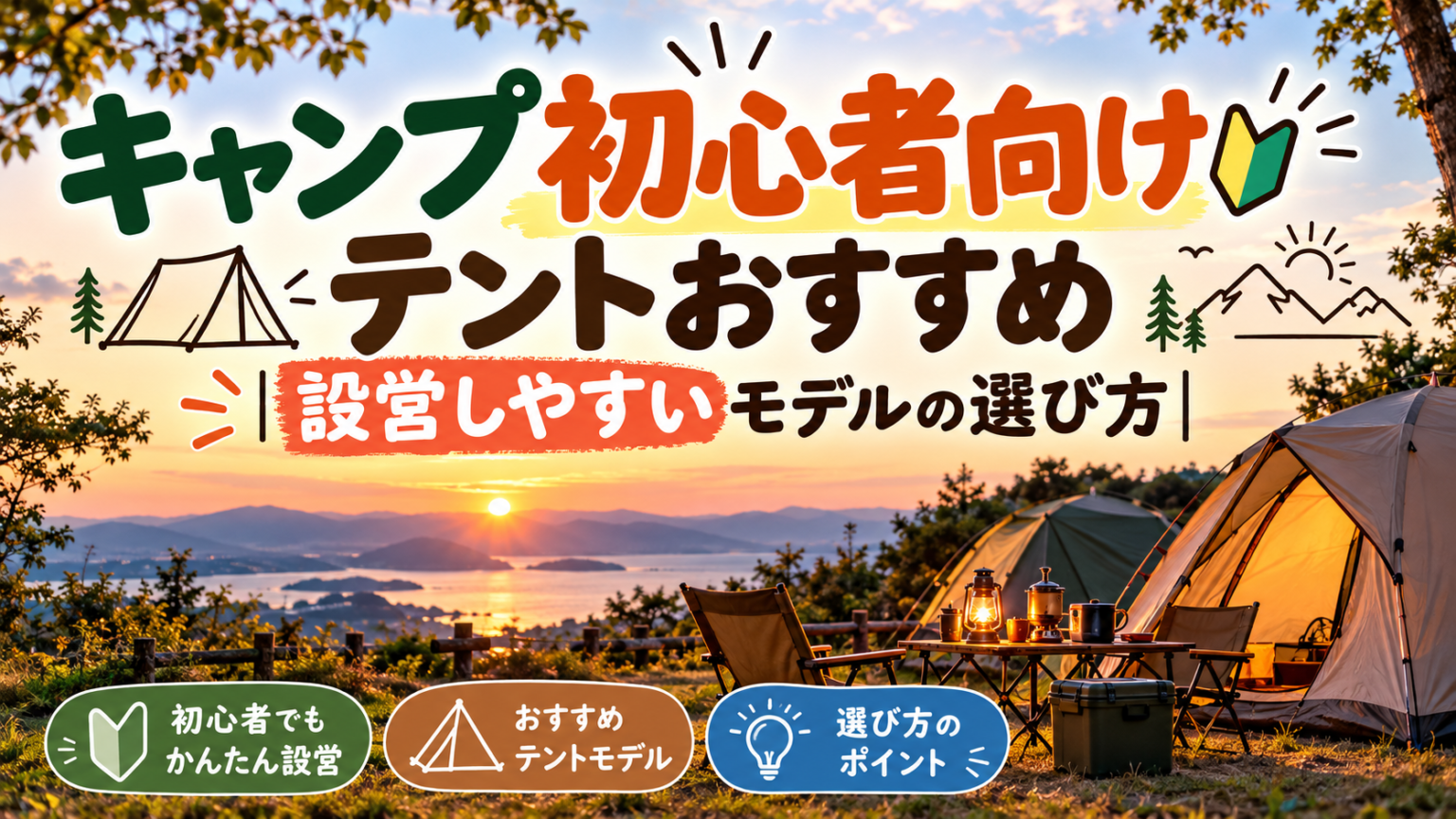 キャンプ初心者向けテントおすすめ｜設営しやすいモデルの選び方