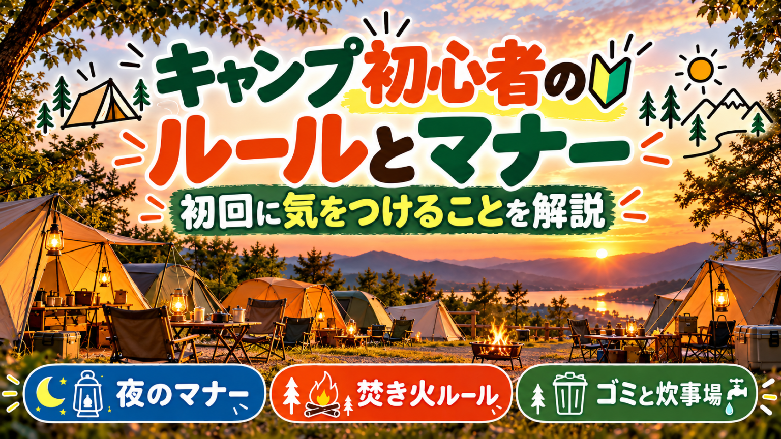 キャンプ初心者のルールとマナー｜初回に気をつけることを解説